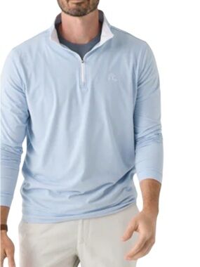 Rhoback 1/4 zip Blue Heather performance golf pullover